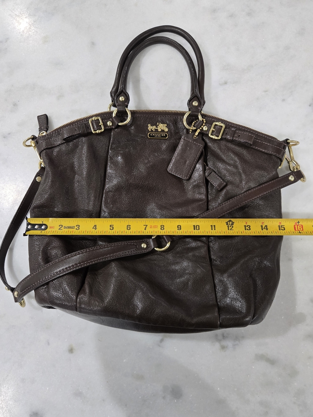 Coach Brown Leather Satchel with Shoulder Strap - Picture 3 of 13